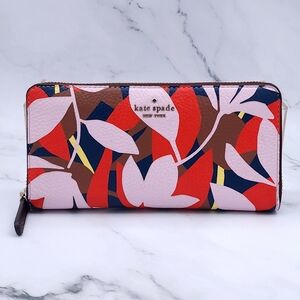 Kate Spade - Continental Tropical Leather Wallet - Pink Multicolor